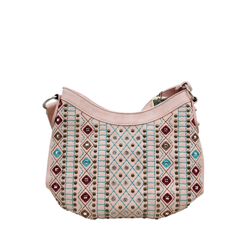 P&G Collection Women's Geo-Pattern Embellished Concealed Carry Purse - OS